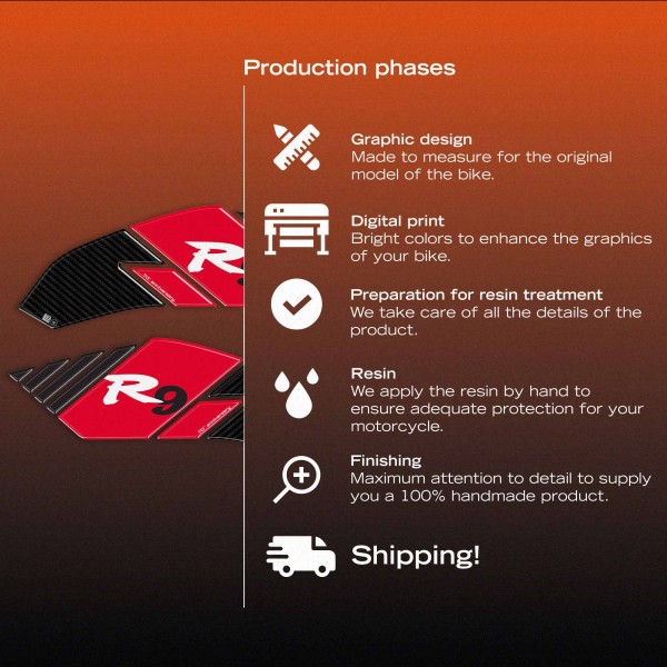 Autocollants de protection latérale du réservoir compatibles avec la Yamaha R9 2025-2026