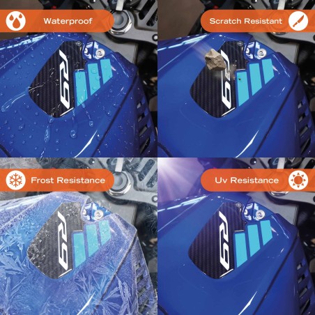 Adhesivo de gel 3D para el depósito de la moto, compatible con la Yamaha R9 2025-2026