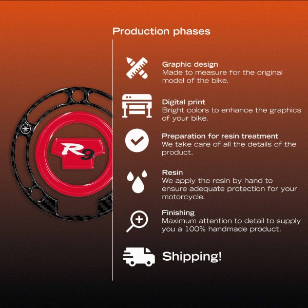 Adhesivo 3D de protección para el tapón del depósito, compatible con la Yamaha R9 2025-2026