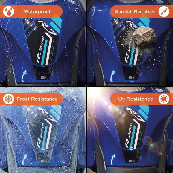 Paraserbatoio moto Adesivo resinato 3D compatibile con Yamaha R7 2026