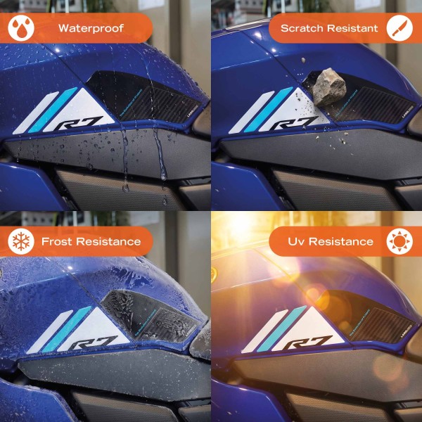 Adesivi Protezioni Laterali Serbatoio moto compatibili con Yamaha R7 2026